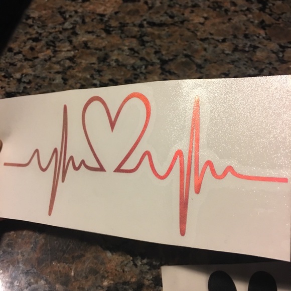 💕 Opal Holographic vinyl decals heartbeat - Picture 3 of 6